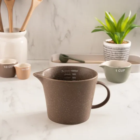 Speckled Measuring Jug - Dark Brown, Stoneware image