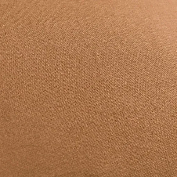 Square Cushion with Oxford Edge - Caramel, Linen