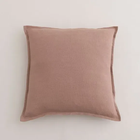 Square Cushion with Oxford Edge - Fawn, Linen