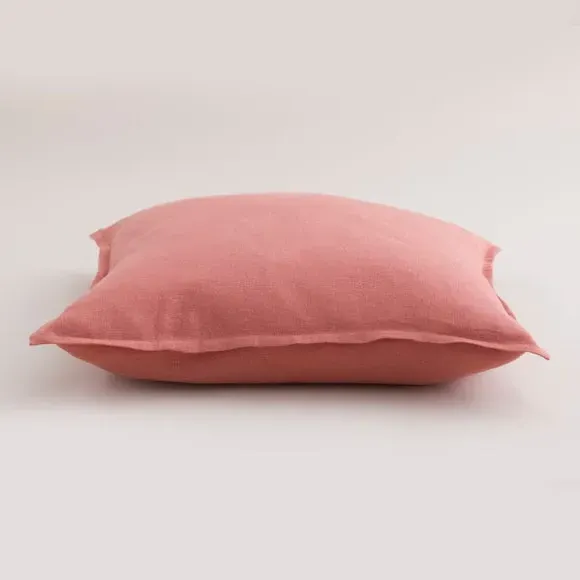Square Cushion with Oxford Edge - Terracotta, Linen