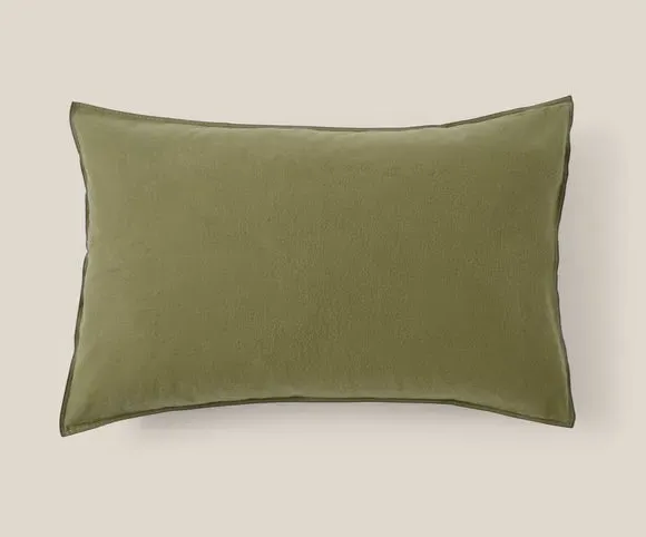 Standard Pillowcase Pair - Olive, Organic Cotton