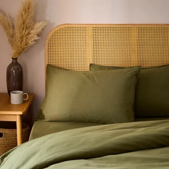 Standard Pillowcase Pair - Olive, Organic Cotton