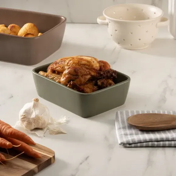 Stoneware Roaster - Olive, Ceramic image