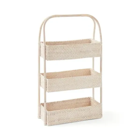 Storage Caddy Organizer - White, Rattan