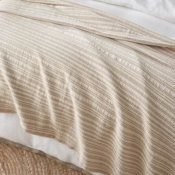 Stripe Bedspread - Green, Cotton