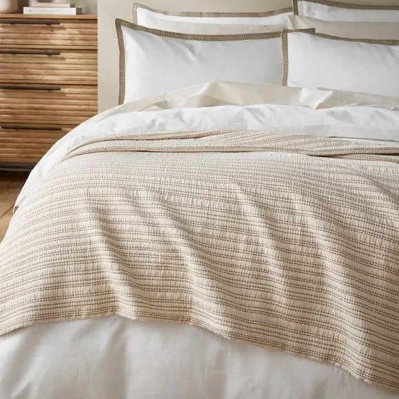 Stripe Bedspread - Green, Cotton