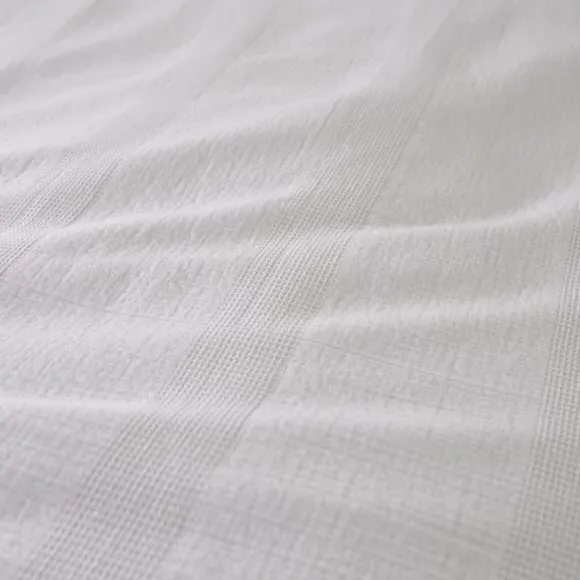 Waffle Duvet Cover Set - White, Cotton