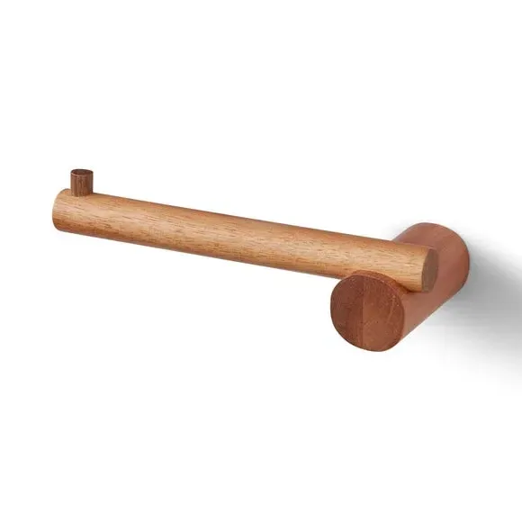 Wall Mount Toilet Roll Holder - Natural, Acacia Wood