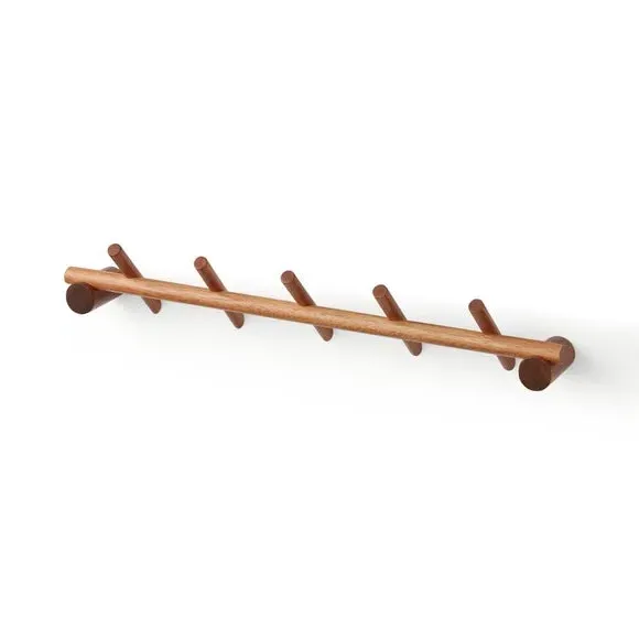 Wall Mounted Towel Peg Hooks - Natural, Acacia Wood