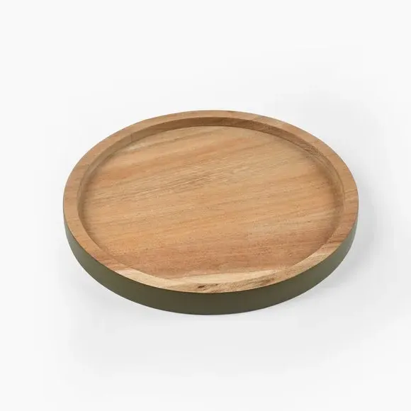 Wooden Colourblock Trivet - Olive, Acacia Wood