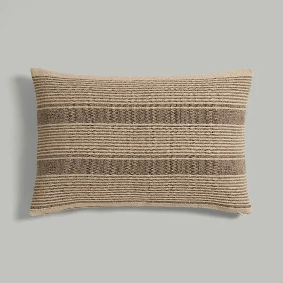 Woven Stripe Cushion Cover - Natural, Cotton