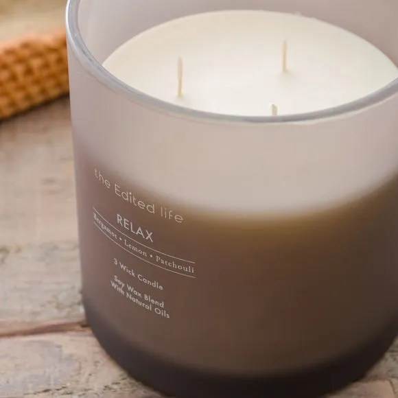 XL Multi Wick Candle - Grey Glass