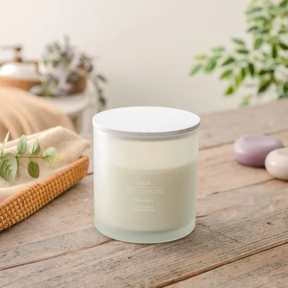 XL Multi Wick Candle - White, Glass