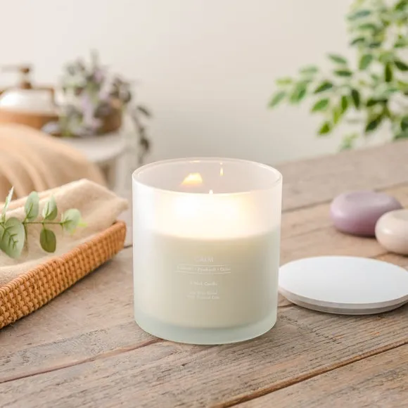 XL Multi Wick Candle - White, Glass image