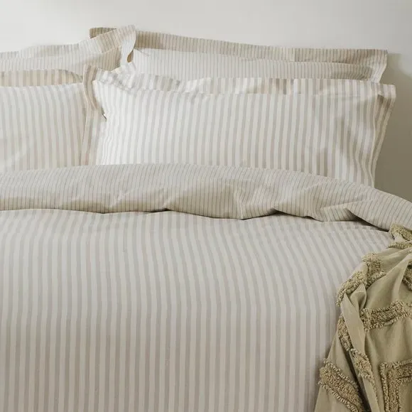 Reversible Duvet Cover Set - Natural, Cotton