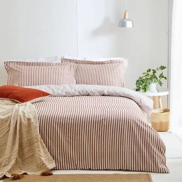Reversible Duvet Cover Set - Pecan, Cotton