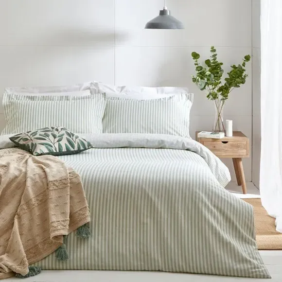 Reversible Duvet Cover Set - Sage, Cotton