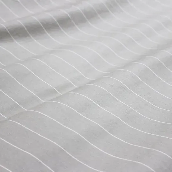 Striped Duvet Cover Set - Grey, Cotton