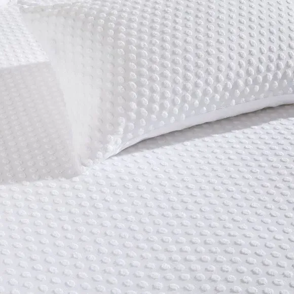Tufted Duvet Cover Set - White, Cotton