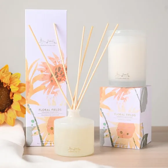 Floral Fields Scented Candle - White, Premium Wax