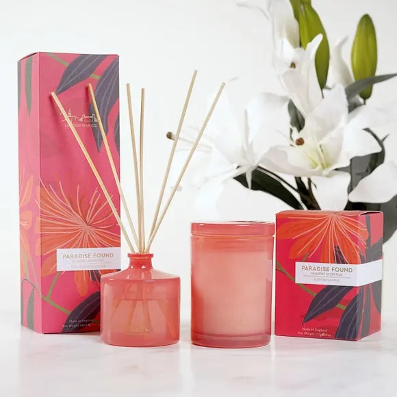 Paradise Found Scented Candle - Pink Glass