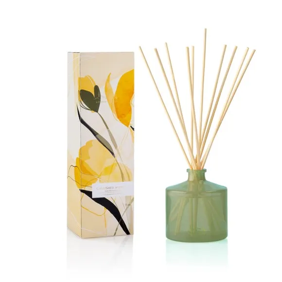Reed Diffuser with Wooden Reeds - Green, Glass