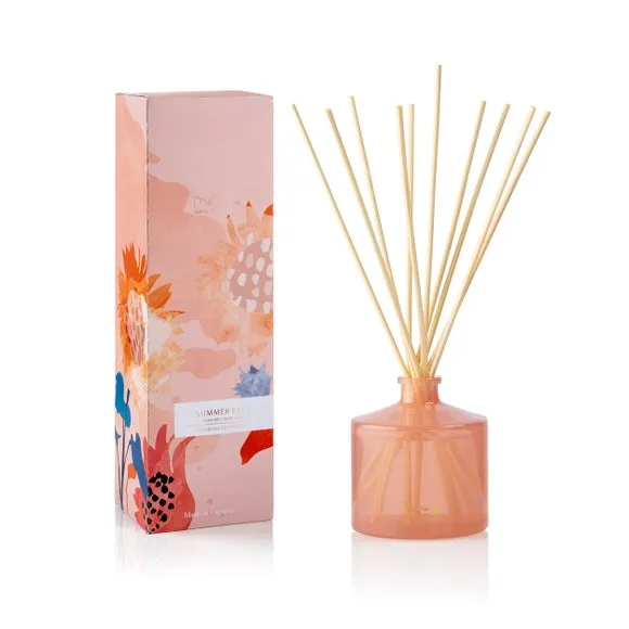 Reed Diffuser with Wooden Reeds - Rose, Glass