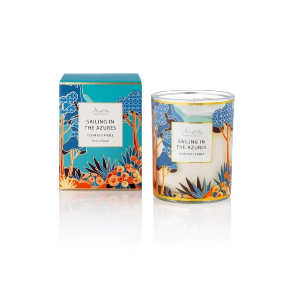 Scented Candle with Floral Design - Multicolor
