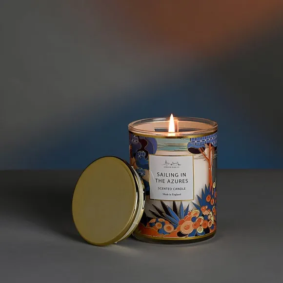 Scented Candle with Floral Design - Multicolor image