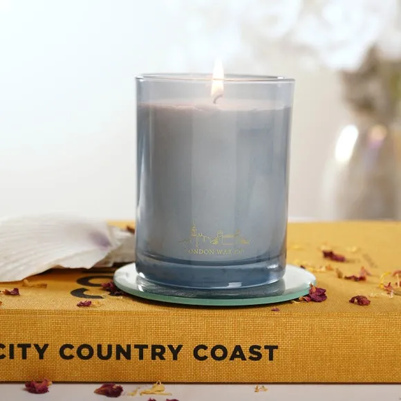 Scented Candle with Glass Jar - Blue image