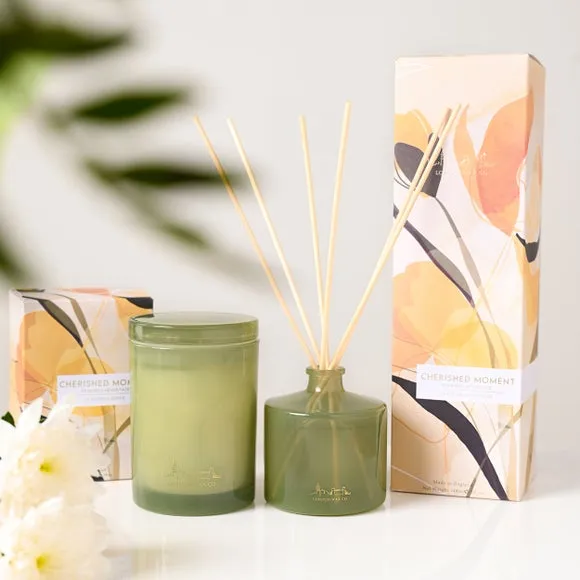 Scented Candle with Glass Jar - Green