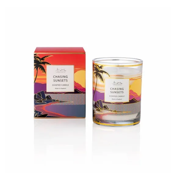 Scented Candle with Glass Jar - Multicolor