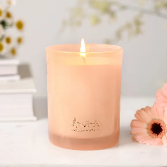 Scented Candle with Glass Jar - Peach, Soy Wax image