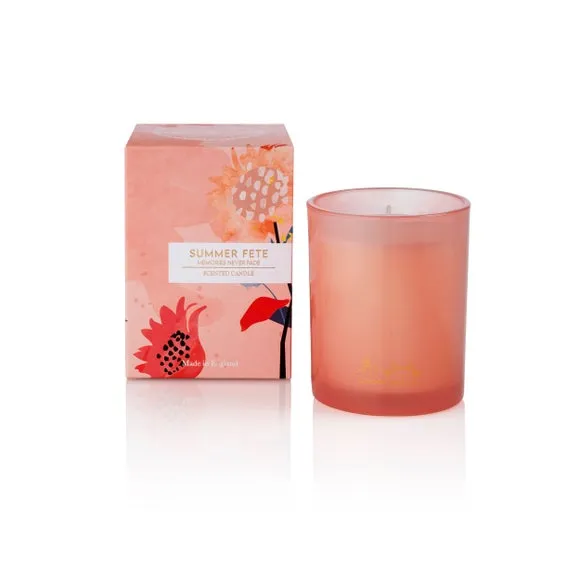 Scented Candle with Glass Jar - Pink