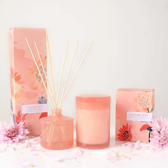Scented Candle with Glass Jar - Pink