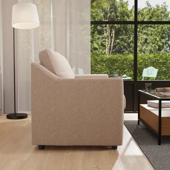 2-Seater Sofa Bed with Storage - Oatmeal, Fabric