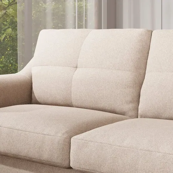 2-Seater Sofa Bed with Storage - Oatmeal, Fabric