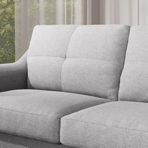 2-Seater Sofa Bed with Storage - Silver, Fabric