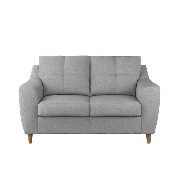 2-Seater Sofa Textured Weave - Silver, Polyester
