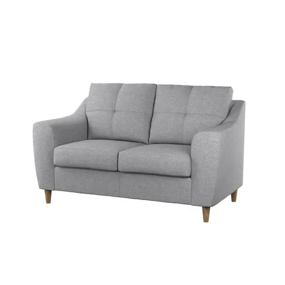 2-Seater Sofa Textured Weave - Silver, Polyester