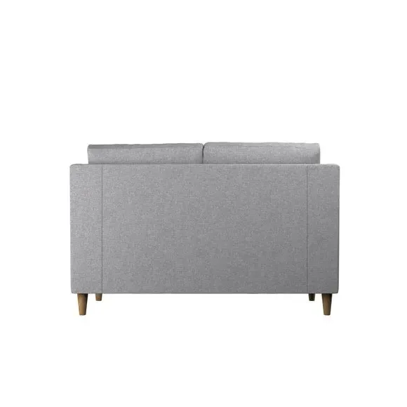2-Seater Sofa Textured Weave - Silver, Polyester