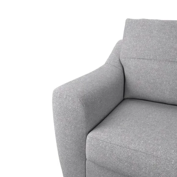 2-Seater Sofa Textured Weave - Silver, Polyester