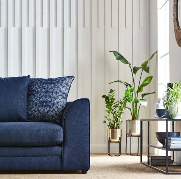 2-Seater Sofa with Scatter Cushions - Navy