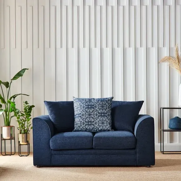 2-Seater Sofa with Scatter Cushions - Navy