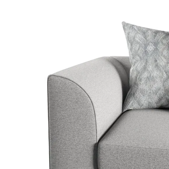 3-Seater Sofa with Scatterback - Grey, Chenille