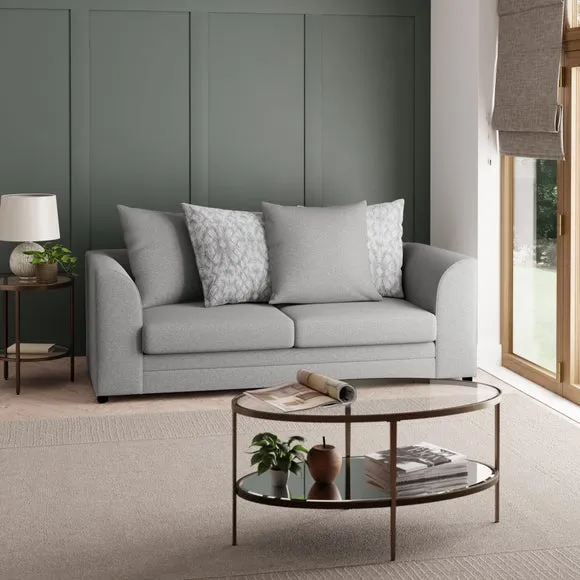 3-Seater Sofa with Scatterback - Grey, Chenille image