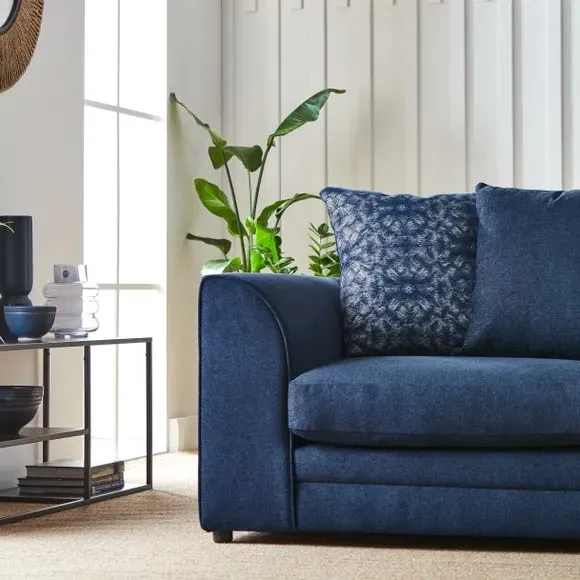 3-Seater Sofa with Scatterback - Navy, Chenille