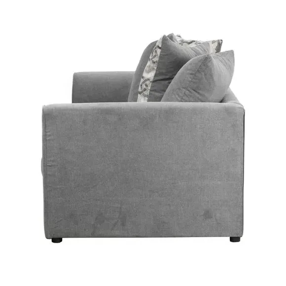 3-Seater Sofa with Sprung Seats - Grey, Chenille
