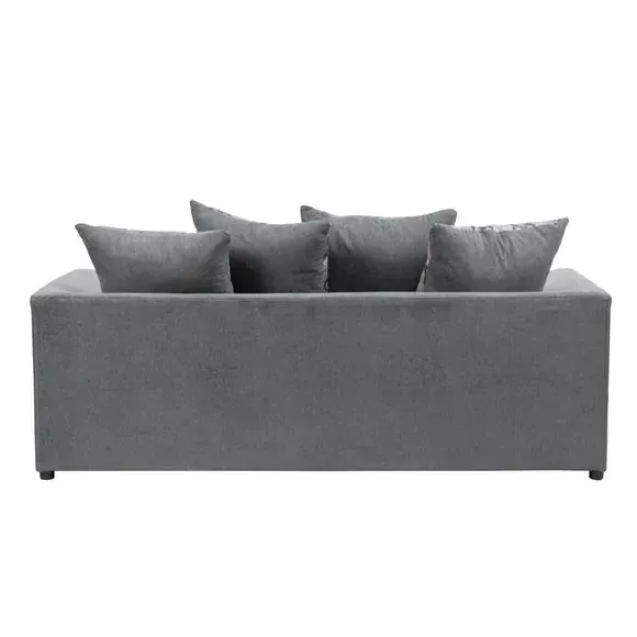 3-Seater Sofa with Sprung Seats - Grey, Chenille