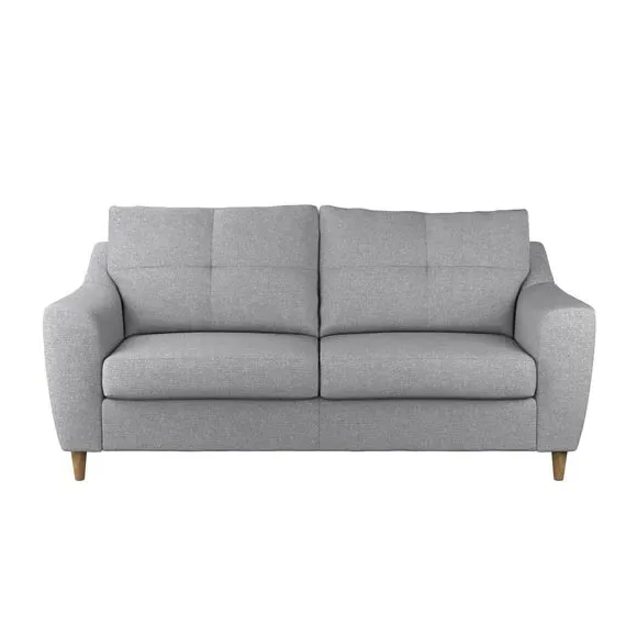 3-Seater Sofa with Textured Weave - Silver